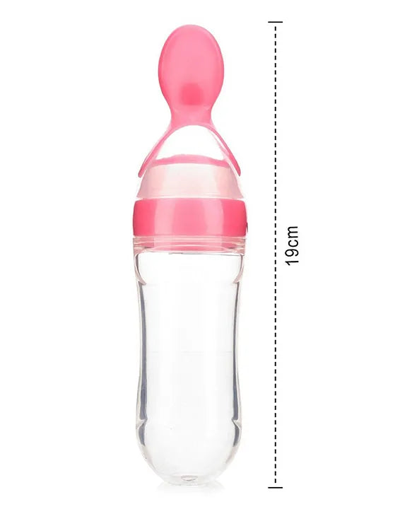 Silicone Squeezy Food Feeder Bottle With Spoon