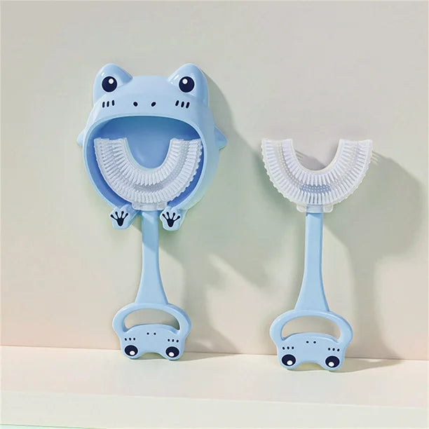 Children's Toothbrush Cartoon Tiger Pattern Manual Silicone U Shaped