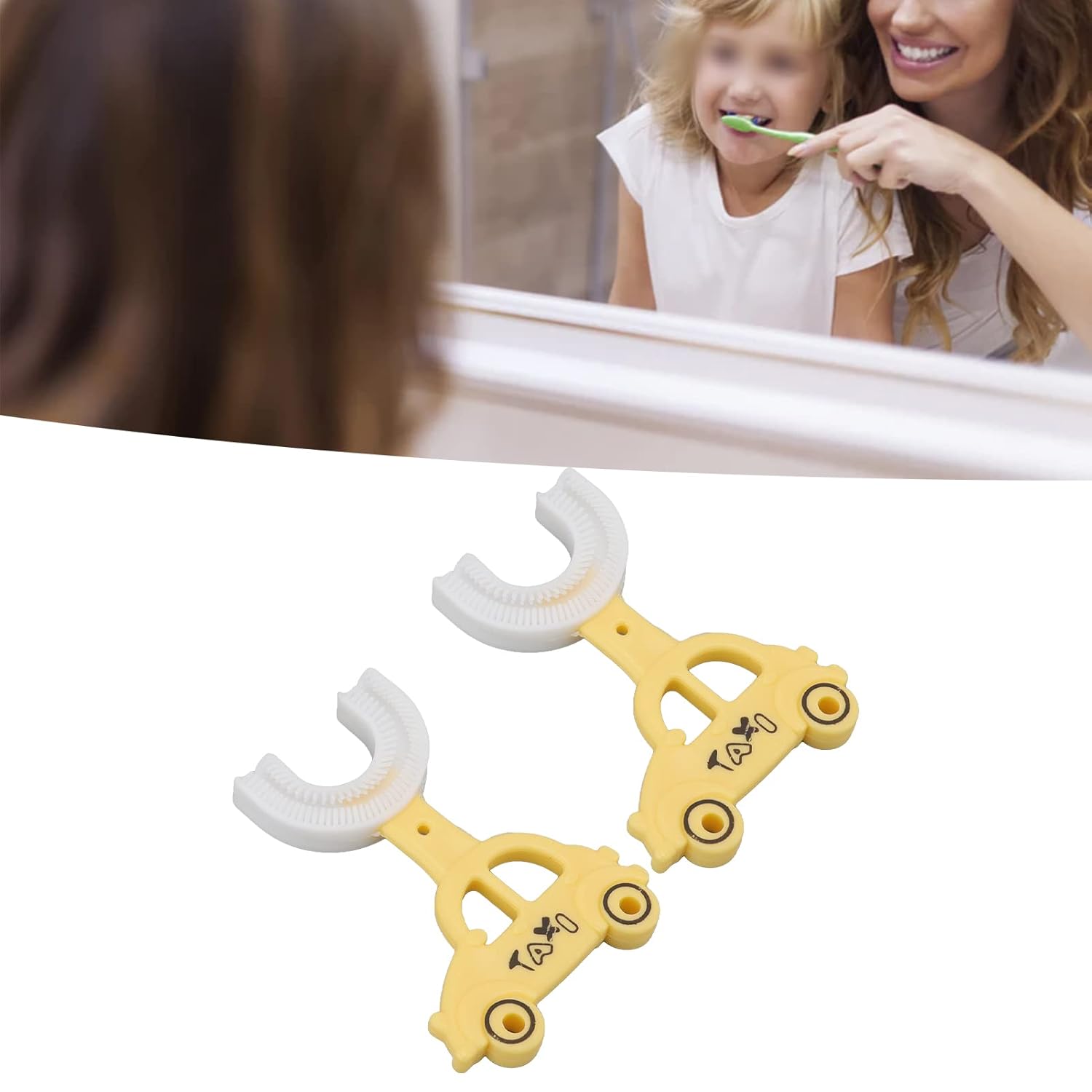 Lovely Taxi Shaped Children Whiting U-Type Toothbrush