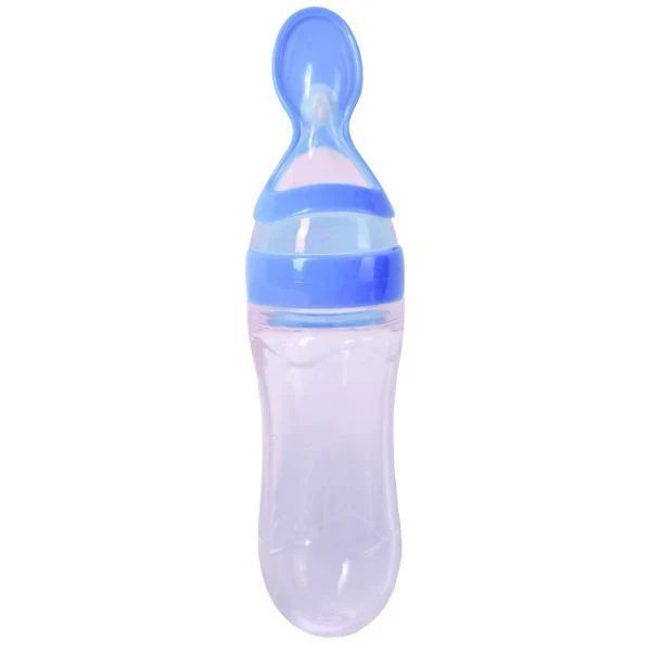 Silicone Squeezy Food Feeder Bottle With Spoon