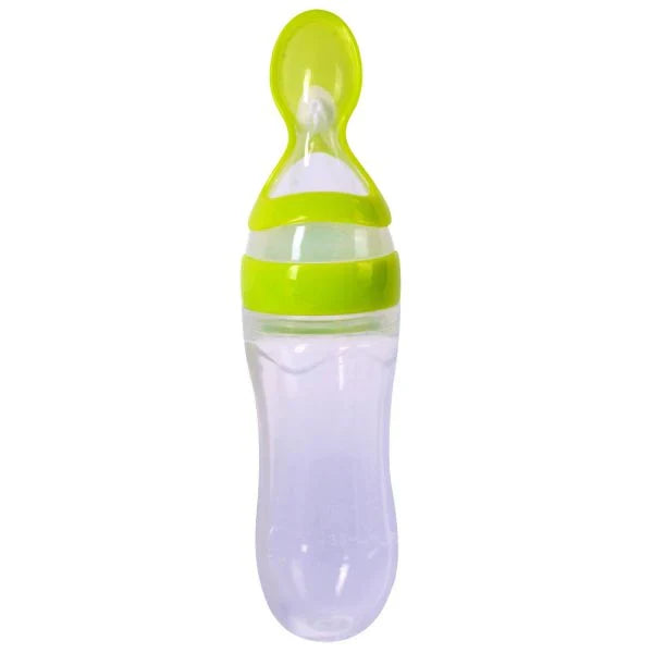 Silicone Squeezy Food Feeder Bottle With Spoon
