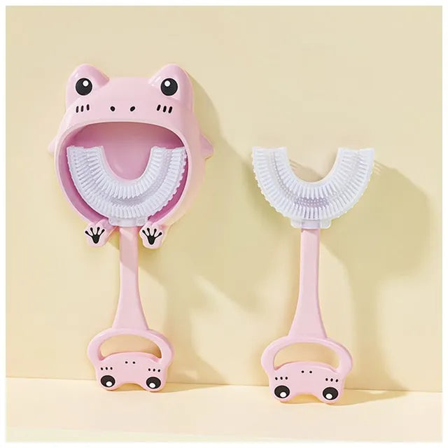 Children's Toothbrush Cartoon Tiger Pattern Manual Silicone U Shaped