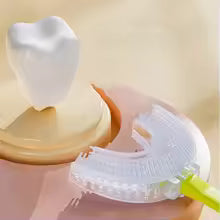 Children's Toothbrush Cartoon Tiger Pattern Manual Silicone U Shaped