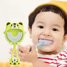 Children's Toothbrush Cartoon Tiger Pattern Manual Silicone U Shaped