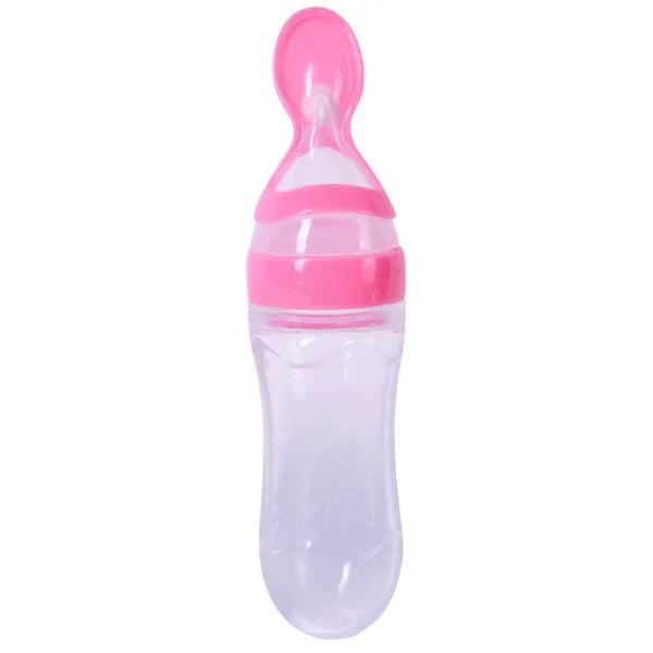Silicone Squeezy Food Feeder Bottle With Spoon