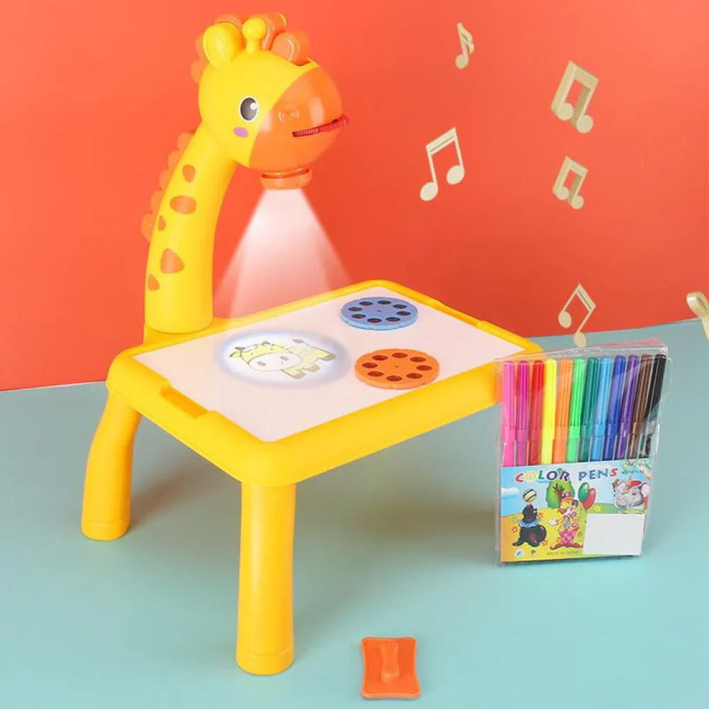 Kids Projector Painting & Drawing Table Set - 24 Patterns