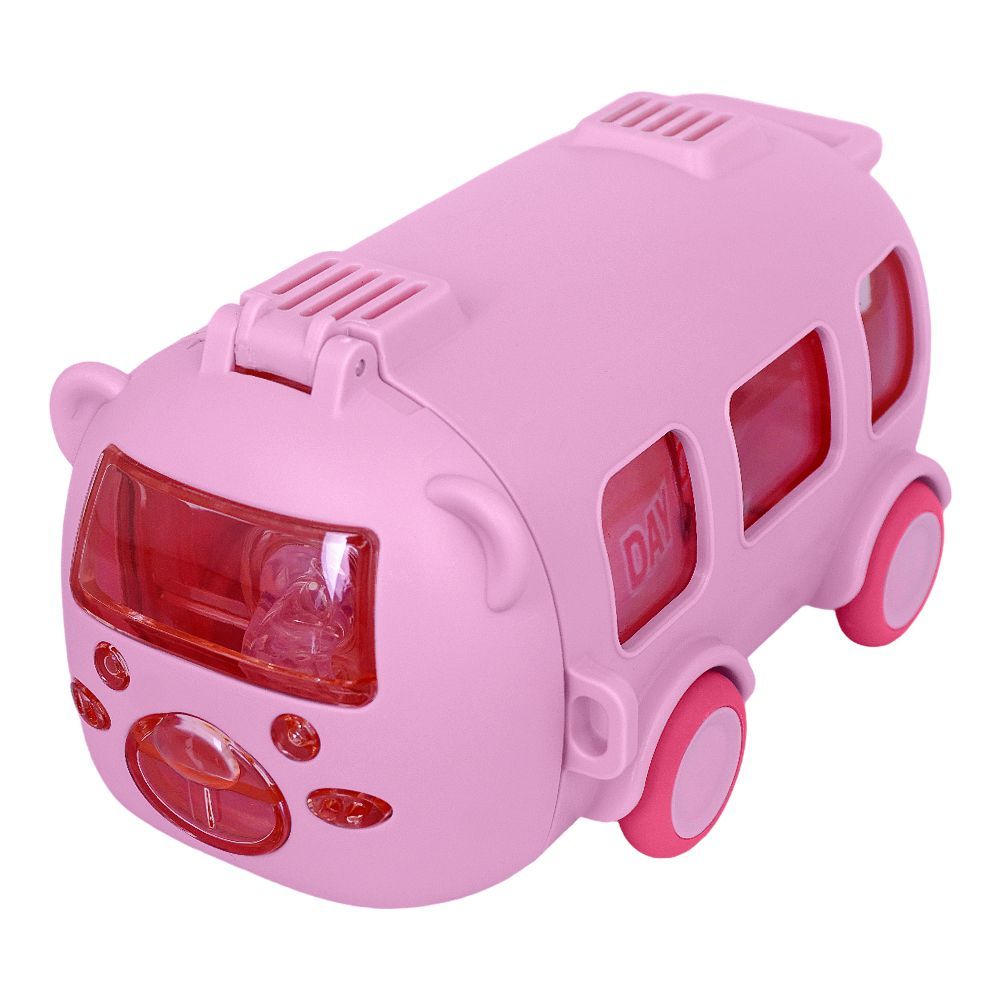 AJF Plastic Cute Bus Water Bottle, 350ml Capacity