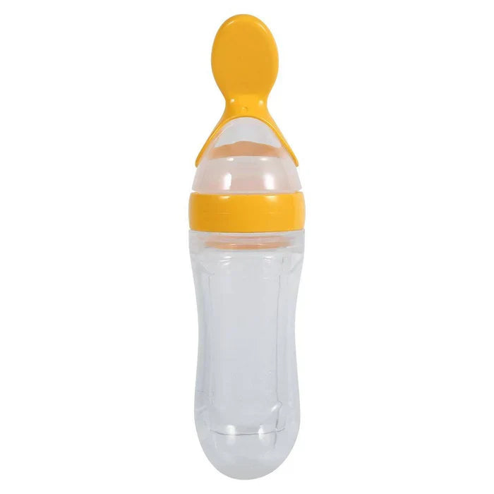 Silicone Squeezy Food Feeder Bottle With Spoon